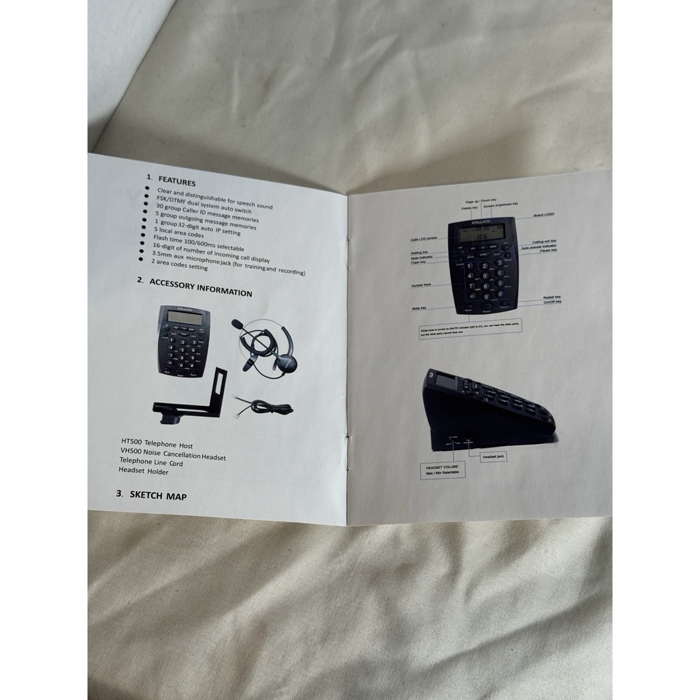 Call Center Telephone Headset Caller-ID Over The Ear With Mic (HT500)/Callany - Picture 4 of 16